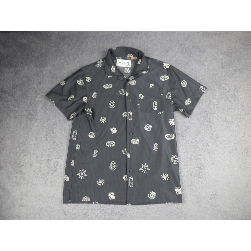 Howler Brothers Mens Small Black Tribal Print Short Sleeve Button Down Shirt